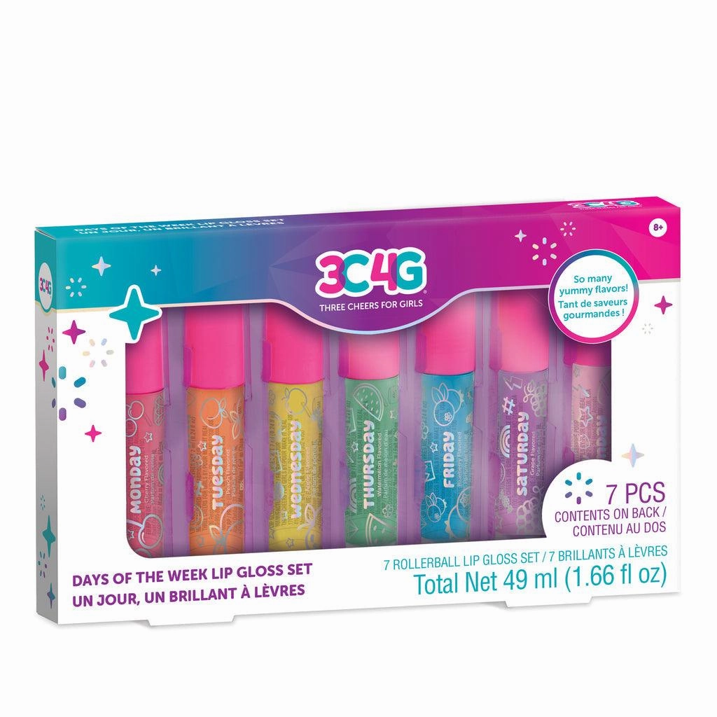 Learning through play Make It Real 3C4G Days Of The Week Rollerball Lip Gloss Set