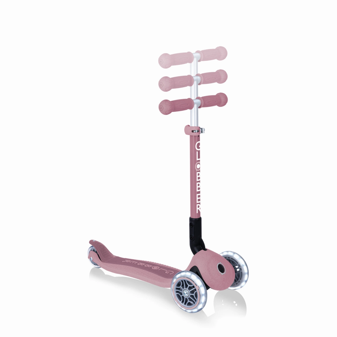 Preschool minds Tiny thinkers Globber Junior Foldable Lights Ecologic Scooter - Berry (New Handlebar Grips) (2Y )