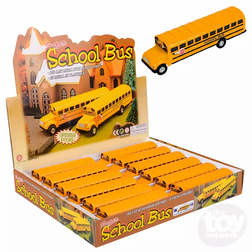 Fun-based learning Kid-centered learning 7" Die-Cast Pull Back School Bus