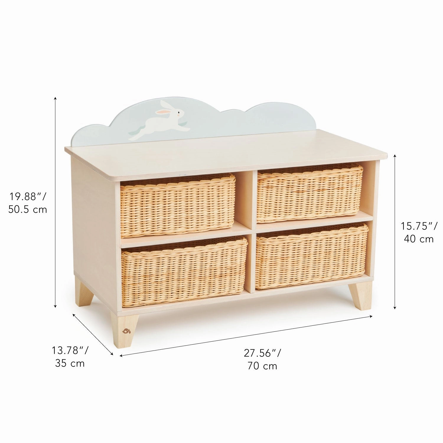 Bunny Storage Unit With Wicker Baskets Growing minds Holistic