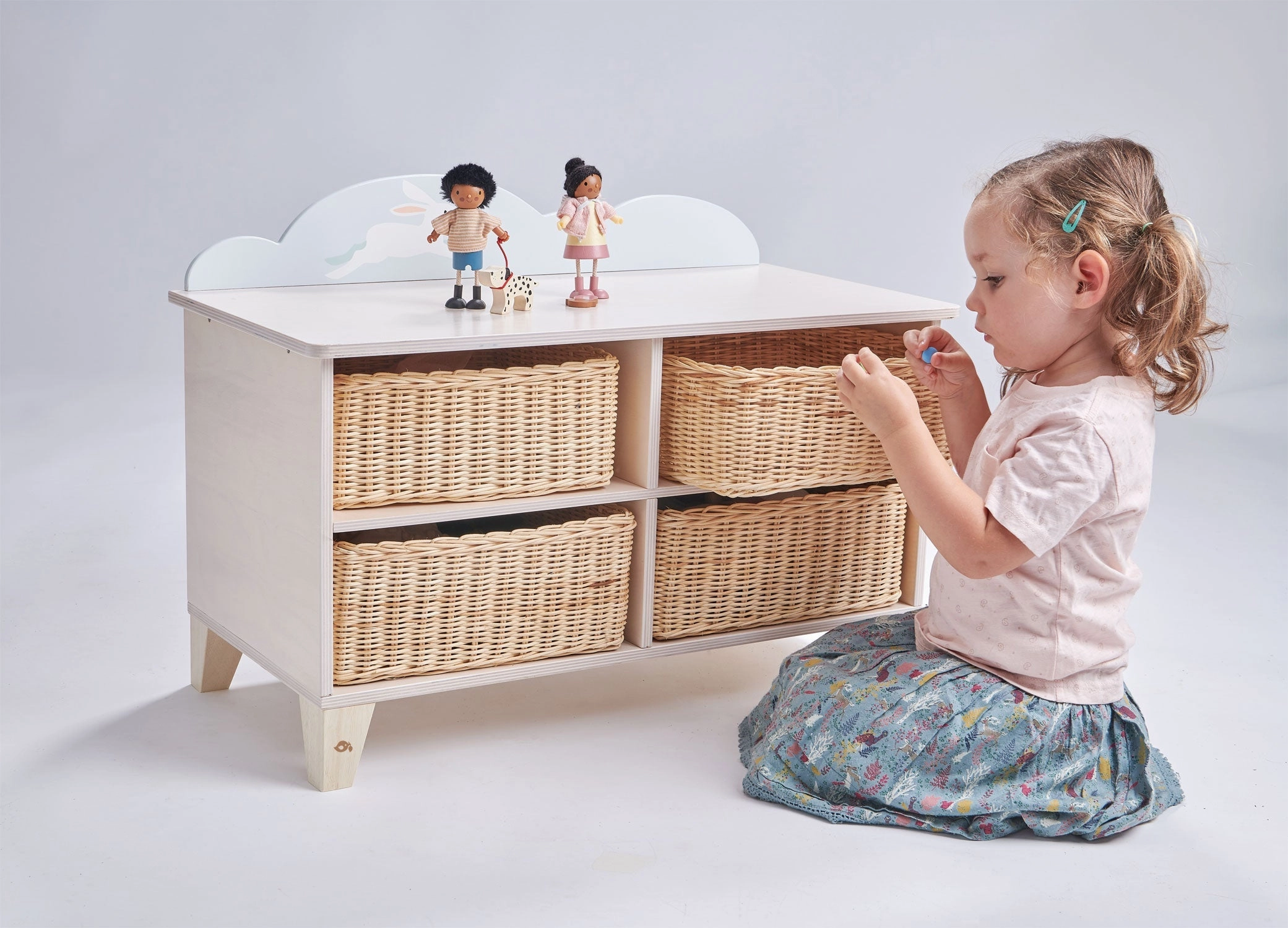 Everyday learning Little adventures Bunny Storage Unit With Wicker Baskets